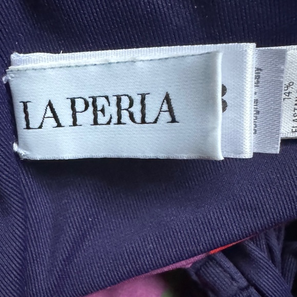 La Perla Reversible Monokini Swim Suit Blue Floral Small 32B - Picture 6 of 6